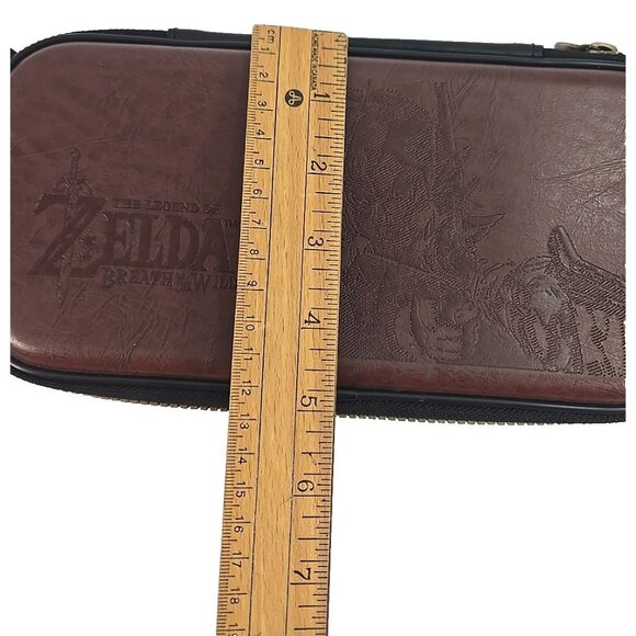 The Legend of Zelda Breath of the Wild Switch Case Brown Embossed Carrying Bag - Picture 9 of 9